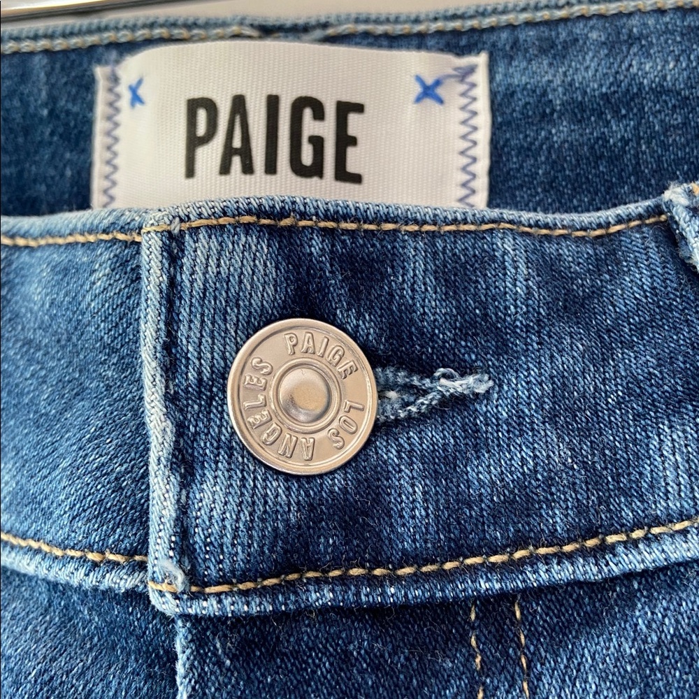 PAIGE Anessa High Waist Wide Leg Carpenter Jeans, Olivin Distressed, Sz 29, NWT - Picture 9 of 15